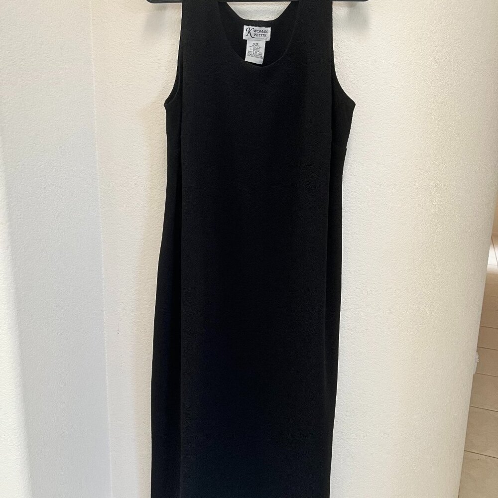 K WOMAN Petite Black Dress Size 16WP 'Little Black Dress' Sleeveless Scoop Neck